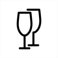Brittle or packaging glass symbol for print and design. Wine glasses line icon. Vector illustration.