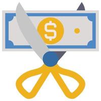 Scissor - Flat color icon. vector