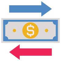 transferencia de dinero - icono de color plano. vector