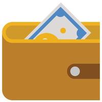 Wallet - Flat color icons. vector