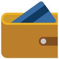 Wallet - Flat color icon. vector