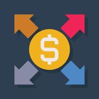 Money sharing - Flat color icon. vector