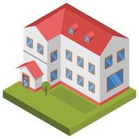 Collage, school - Isometric 3D illustration. vector