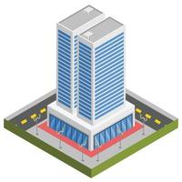 Commercial buildings - Isometric 3D illustration. vector