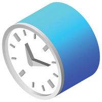 hora del reloj - ilustración 3d isométrica. vector