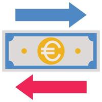 Money transfer - Flat color icon. vector