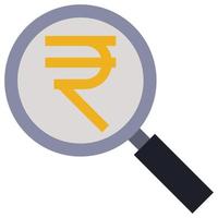 Search rupee - Flat color icons. vector