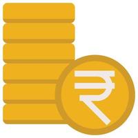 Rupee coins - Flat color icon. vector