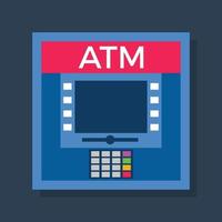 Atm - Flat color icon. vector