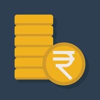 Rupee coins - Flat color icons. vector