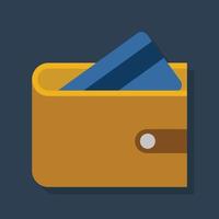 Wallet - Flat color icons. vector