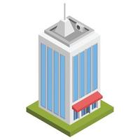 Residential building - Isometric 3D illustration. vector