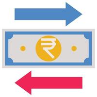 Money transfer - Flat color icon. vector