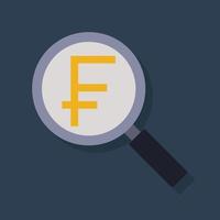 Search franc - Flat color icons. vector