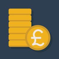 Pound coins - Flat color icons. vector