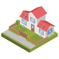 Residence house - Isometric 3D illustration. vector