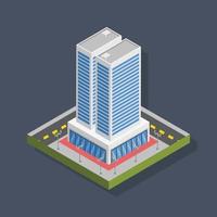 Commercial buildings - Isometric 3D illustration. vector