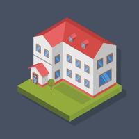 Collage, school - Isometric 3D illustration. vector