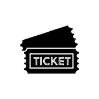 Ticket icon outline flat simple design on white background vector illustration