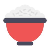 Rice bowl, icon design of boiled rice vector
