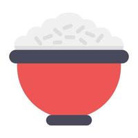 Rice bowl, icon design of boiled rice vector