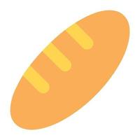 Editable flat icon of baguette, french loaf vector