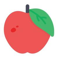 fruta sana y deliciosa, vector de manzana en estilo plano