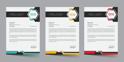 Modern business letterhead and stationery template design vector