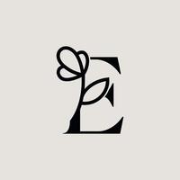 beautiful fashion beauty logo letter E vector