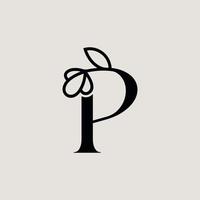 beautiful fashion beauty logo letter P vector