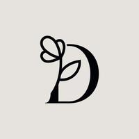 beautiful fashion beauty logo letter D vector