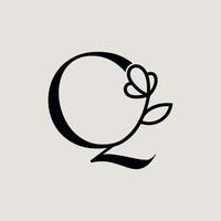 beautiful fashion beauty logo letter Q vector