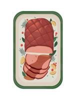 christmas dinner pork tenderloin vector