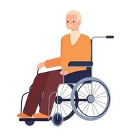 old man sitting on wheelchair vector