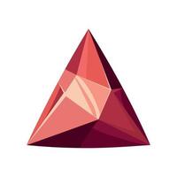 gema en forma de triangulo rojo vector