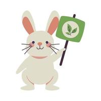 rabbit and cruelty free placard vector