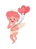 cupid with balloons vector