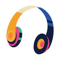 headphones 90s pop art vector