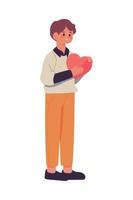 young holding a love heart vector