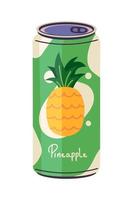 lata de refresco de piña vector