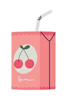 cherry juice box vector