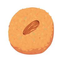 cookie with almond icon vector