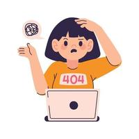 girl and 404 error vector