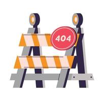 404 error caution barrier vector