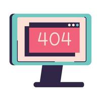 computer with 404 error vector