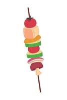 skewer with vegetables vector