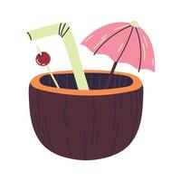 cocktail with umbrella vector