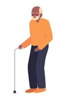 old man with walk stick vector