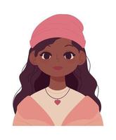 cute teen girl avatar vector