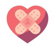 heart with band aid AIDS vector